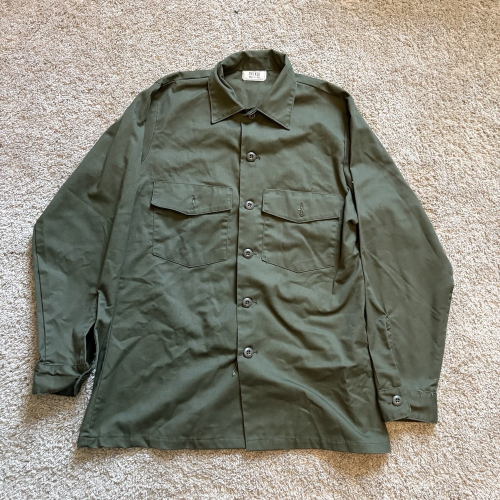 Original (NOS) New Old Stock OG-507 Fatigue Shirt SIZE 1980s 80s Military L